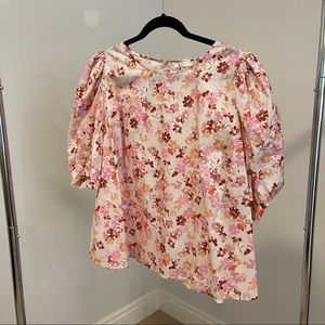 pink floral h&m top